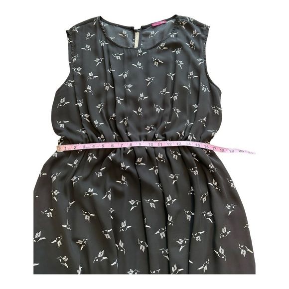 Modcloth | Ixia Sheath Dress Hummingbird Print Sleeveless Elastic Waist Size 2X - Picture 12 of 13